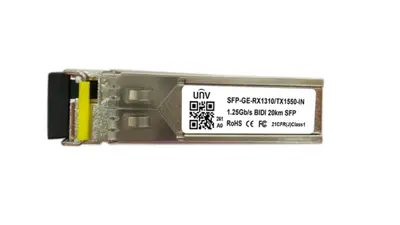 SFP-GE-RX1310/TX1550-IN — Гигабитный оптический модуль BiDi, одномод, 20 км, RX1310/TX1550